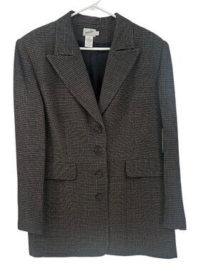 Vtg Women’s Jacqueline Ferrar Blazer Jacket‎ Lined Plaid Sz 14 Career Office